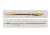 ابزارهای آرایشی دائمی لوکس طلا لوکس، قلم مو Microblading # 14 # 17 # 18U نوع تیغه